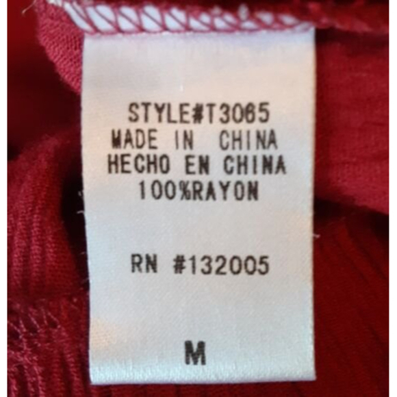 Entro Wine Color Tunic Top with Fringe Hi/Lo Hem Size M - Picture 8 of 9